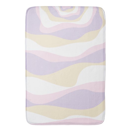 Ebb en Flow 4 - Pastel Roze, Geel en Paars Badmat (Voorkant Verticaal)