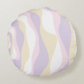 Ebb en Flow 4 - Pastel Roze, Geel en Paars Rond Kussen (Achterkant)