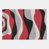 Ebb en Flow 4 - Rood, grijs, zwart en bonwit Inpakpapier Vel (Voorkant 2)