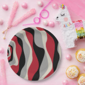 Ebb en Flow 4 - Rood, grijs, zwart en bonwit Papieren Bordje (Feest)