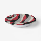 Ebb en Flow 4 - Rood, grijs, zwart en bonwit Papieren Kommen (Gebogen)