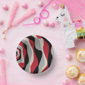 Ebb en Flow 4 - Rood, grijs, zwart en bonwit Papieren Kommen (Feest)