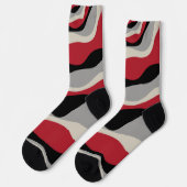 Ebb en Flow 4 - Rood, grijs, zwart en bonwit Sokken (Links)