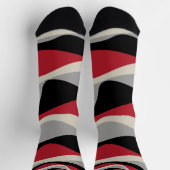 Ebb en Flow 4 - Rood, grijs, zwart en bonwit Sokken (Top)