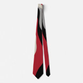 Ebb en Flow 4 - Rood, grijs, zwart en bonwit Stropdas (Voorkant)