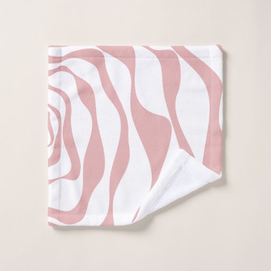 Ebb en Flow 4 - Roze en Wit Bad Handdoek (Wasdoekje)
