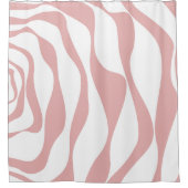 Ebb en Flow 4 - Roze en Wit Douchegordijn (Voorkant)