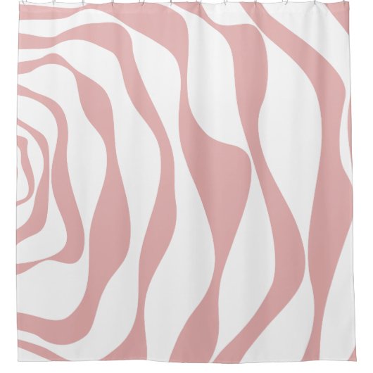 Ebb en Flow 4 - Roze en Wit Douchegordijn (Voorkant)