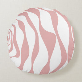 Ebb en Flow 4 - Roze en Wit Rond Kussen