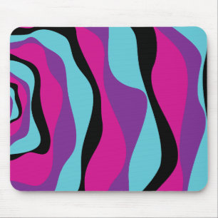 Ebb en Flow 4 - Roze, Paarse, Blauw en Zwart Muismat