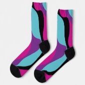 Ebb en Flow 4 - Roze, Paarse, Blauw en Zwart Sokken (Links)