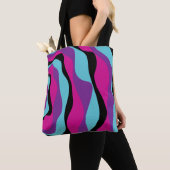 Ebb en Flow 4 - Roze, Paarse, Blauw en Zwart Tote Bag (Dichtbij)