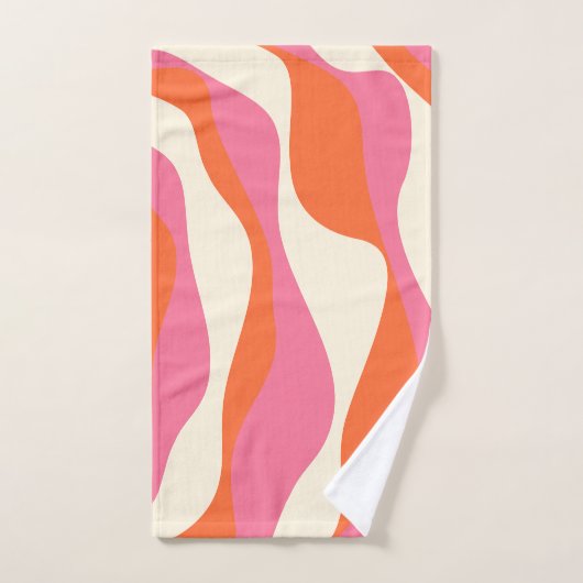 Ebb en Flow 4 - Roze, Sinaasappel en Crème Bad Handdoek (Handdoek)