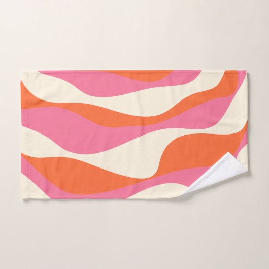 Ebb en Flow 4 - Roze, Sinaasappel en Crème Bad Handdoek (Handdoek)