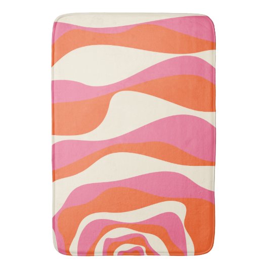 Ebb en Flow 4 - Roze, Sinaasappel en Crème Badmat (Voorkant Verticaal)