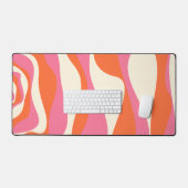 Ebb en Flow 4 - Roze, Sinaasappel en Crème Bureaumat (Keyboard & Muis)