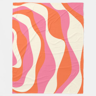 Ebb en Flow 4 - Roze, Sinaasappel en Crème Fleece Deken