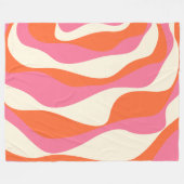 Ebb en Flow 4 - Roze, Sinaasappel en Crème Fleece Deken (Voorkant (Horizontaal))