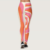 Ebb en Flow 4 - Roze, Sinaasappel en Crème Leggings (Achterkant)