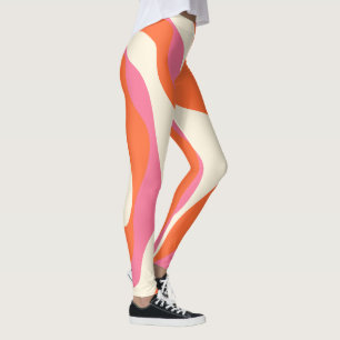 Ebb en Flow 4 - Roze, Sinaasappel en Crème Leggings