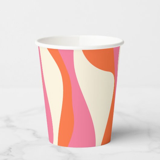 Ebb en Flow 4 - Roze, Sinaasappel en Crème Papieren Bekers (Links)