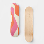 Ebb en Flow 4 - Roze, Sinaasappel en Crème Persoonlijk Skateboard (Voorkant)