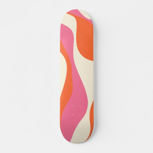 Ebb en Flow 4 - Roze, Sinaasappel en Crème Persoonlijk Skateboard (Voorkant)