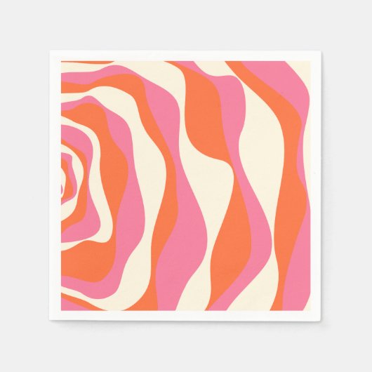 Ebb en Flow 4 - Roze, Sinaasappel en Crème Servet (Voorkant)