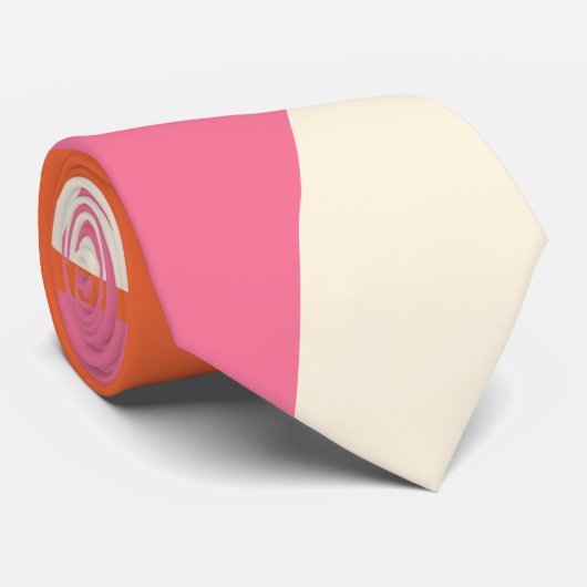 Ebb en Flow 4 - Roze, Sinaasappel en Crème Stropdas (Opgerold)