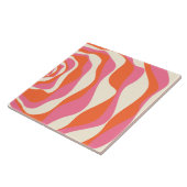 Ebb en Flow 4 - Roze, Sinaasappel en Crème Tegeltje (Zijkant)