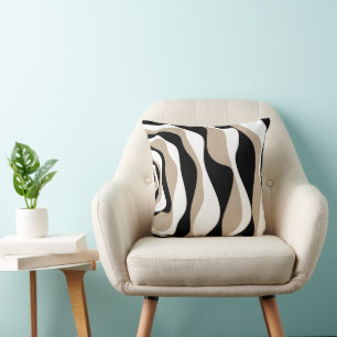 Ebb en Flow 4 - Taupe, Black en White Kussen