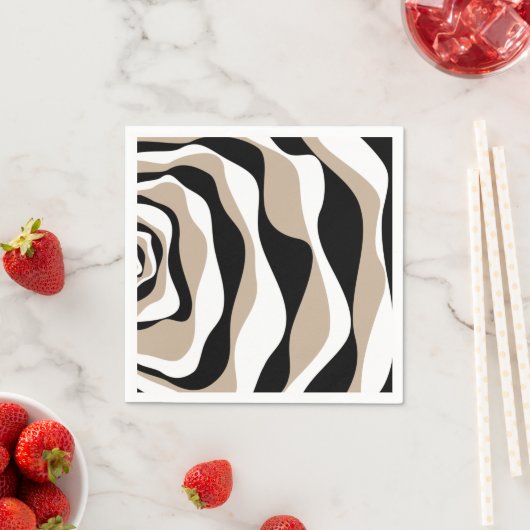 Ebb en Flow 4 - Taupe, Black en White Servet (Insitu)