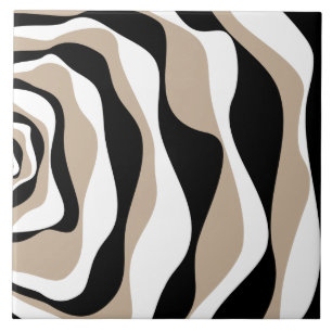 Ebb en Flow 4 - Taupe, Black en White Tegeltje