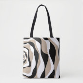 Ebb en Flow 4 - Taupe, Black en White Tote Bag (Voorkant)