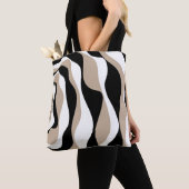 Ebb en Flow 4 - Taupe, Black en White Tote Bag (Dichtbij)