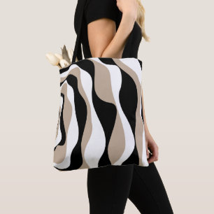 Ebb en Flow 4 - Taupe, Black en White Tote Bag