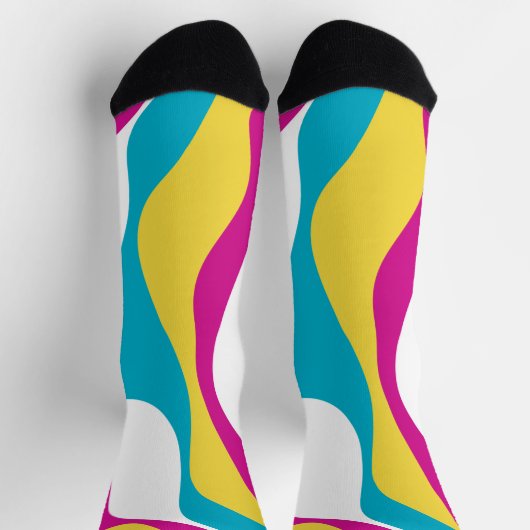 Ebb en Flow 4 - Turquoise, Geel, Roze en Wit Sokken (Top)