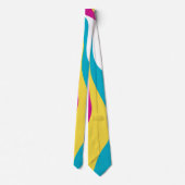 Ebb en Flow 4 - Turquoise, Geel, Roze en Wit Stropdas (Achterkant)