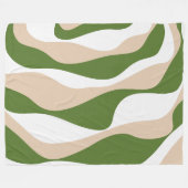 Ebb en Flow 4 - Wit, Zand en Palmgroen Fleece Deken (Voorkant (Horizontaal))
