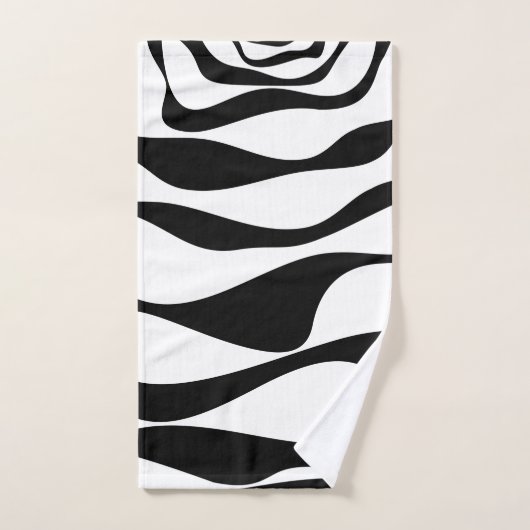 Ebb en Flow 4 - Zwart en wit Bad Handdoek (Handdoek)