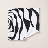 Ebb en Flow 4 - Zwart en wit Bad Handdoek (Wasdoekje)