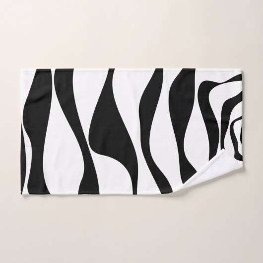 Ebb en Flow 4 - Zwart en wit Bad Handdoek (Handdoek)