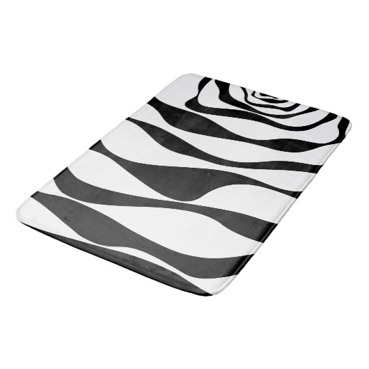 Ebb en Flow 4 - Zwart en wit Badmat (Gekanteld)