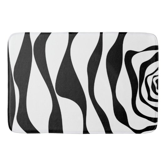 Ebb en Flow 4 - Zwart en wit Badmat (Voorkant)