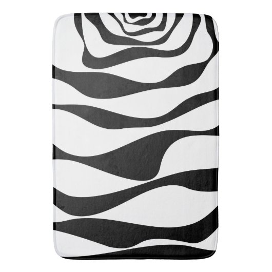 Ebb en Flow 4 - Zwart en wit Badmat (Voorkant Verticaal)