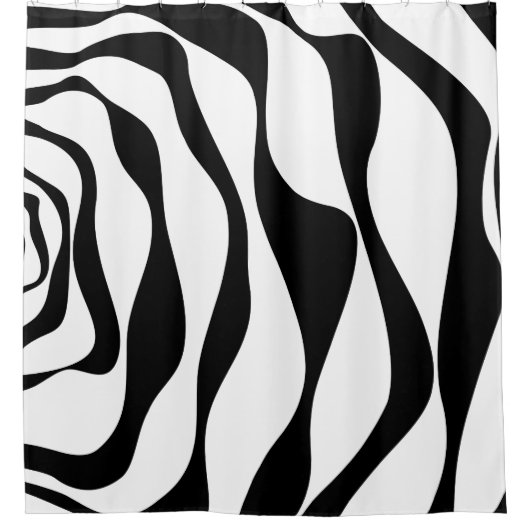 Ebb en Flow 4 - Zwart en wit Douchegordijn (Voorkant)