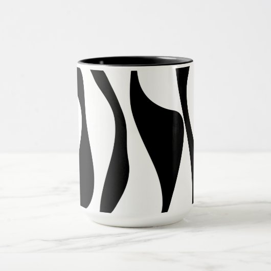 Ebb en Flow 4 - Zwart en wit Mok (Midden)