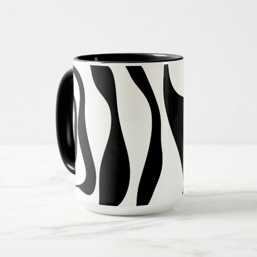 Ebb en Flow 4 - Zwart en wit Mok (Voorkant links)