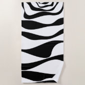 Ebb en Flow 4 - Zwart en wit Strandlaken (Voorkant)