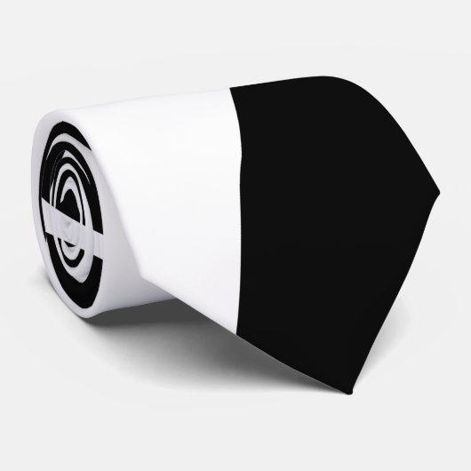 Ebb en Flow 4 - Zwart en wit Stropdas (Opgerold)